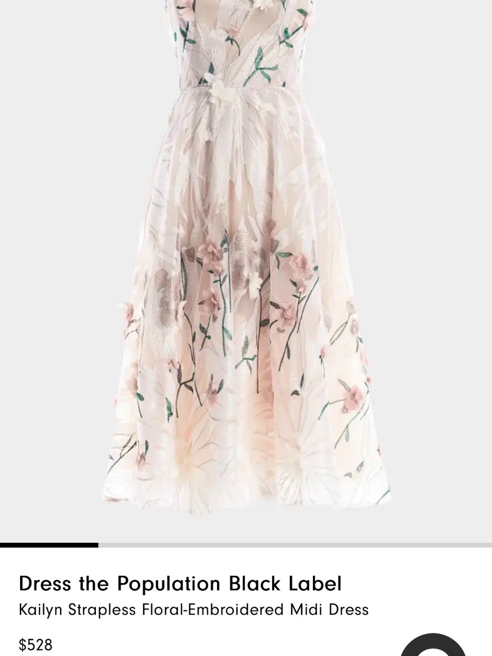 Dress The Population Strapless Midi dress